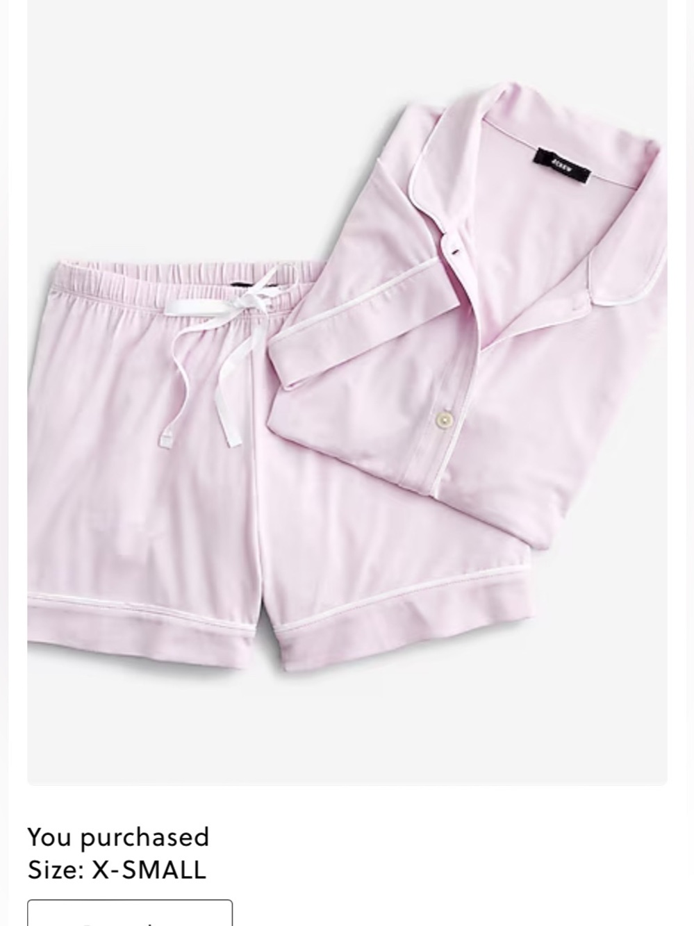 J Crew Short Sleeve Cotton Pajama Set - Size XS